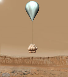 mars parachute and airbags